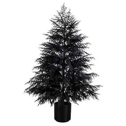 6ft. Artificial Halloween Real Touch Black Norfolk Pine Christmas Tree