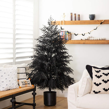 6ft. Artificial Halloween Real Touch Black Norfolk Pine Christmas Tree