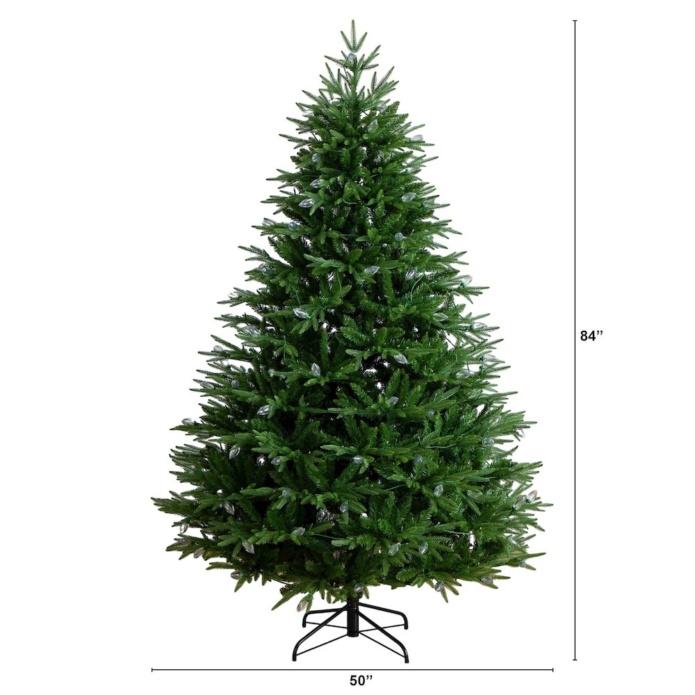 7ft. Pre-Lit Artificial Luxembourg Pine Christmas Tree with 340 LED Lights