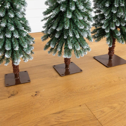3ft. 4ft. 5ft. Pre-Lit Frosted Artificial Christmas Tree Set - Set of 3