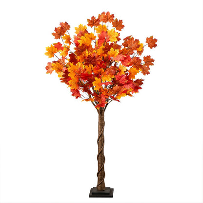 4ft. Pre-Lit Deluxe Autumn Maple Artificial Fall Tree with 68 LED Lights