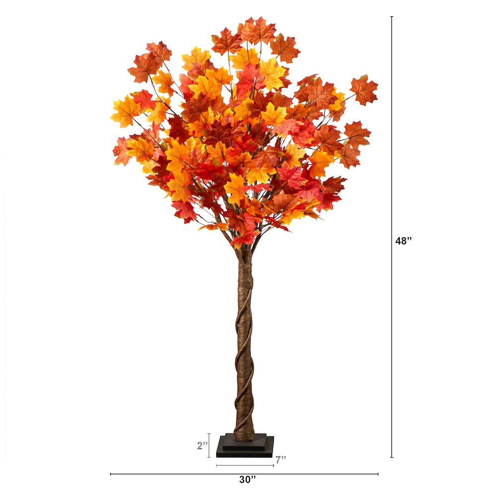 4ft. Pre-Lit Deluxe Autumn Maple Artificial Fall Tree with 68 LED Lights