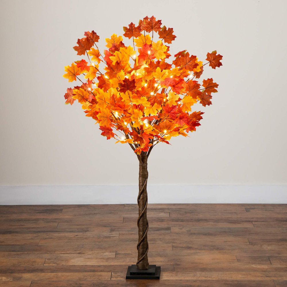 4ft. Pre-Lit Deluxe Autumn Maple Artificial Fall Tree with 68 LED Lights