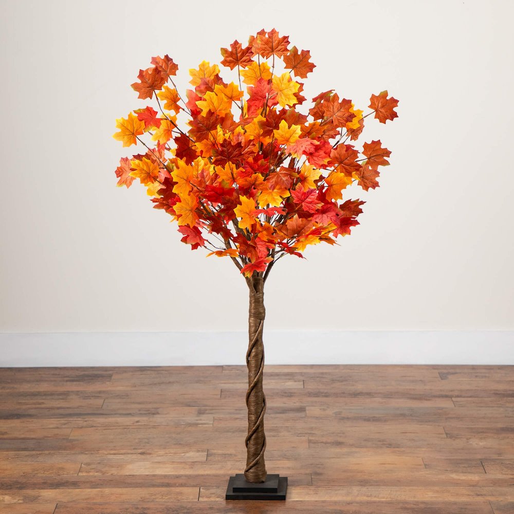 4ft. Pre-Lit Deluxe Autumn Maple Artificial Fall Tree with 68 LED Lights