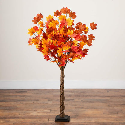 4ft. Pre-Lit Deluxe Autumn Maple Artificial Fall Tree with 68 LED Lights