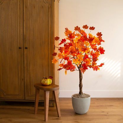 4ft. Pre-Lit Deluxe Autumn Maple Artificial Fall Tree with 68 LED Lights
