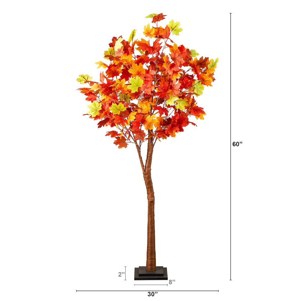 5ft. Pre-Lit Shades of Autumn Maple Artificial Fall Tree with 270 LED Lights