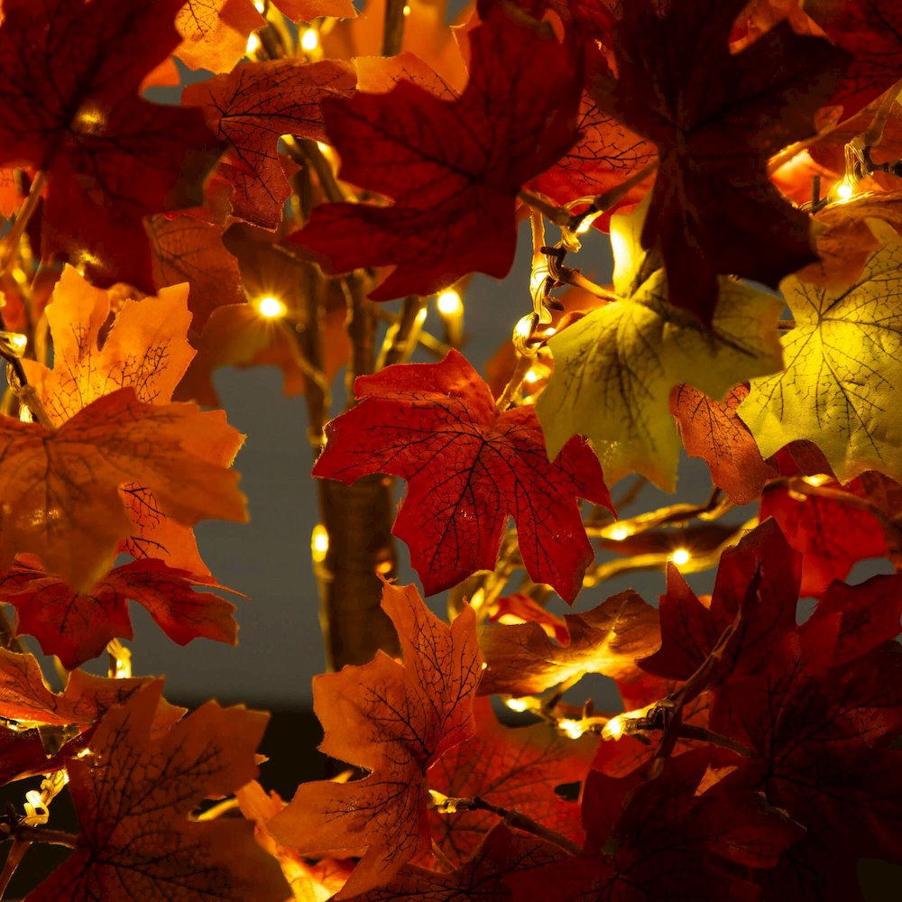 5ft. Pre-Lit Shades of Autumn Maple Artificial Fall Tree with 270 LED Lights