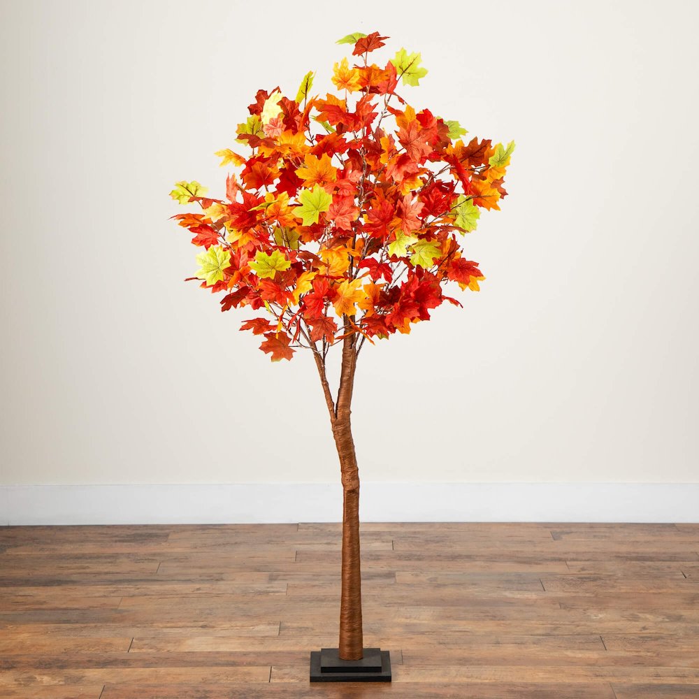 5ft. Pre-Lit Shades of Autumn Maple Artificial Fall Tree with 270 LED Lights