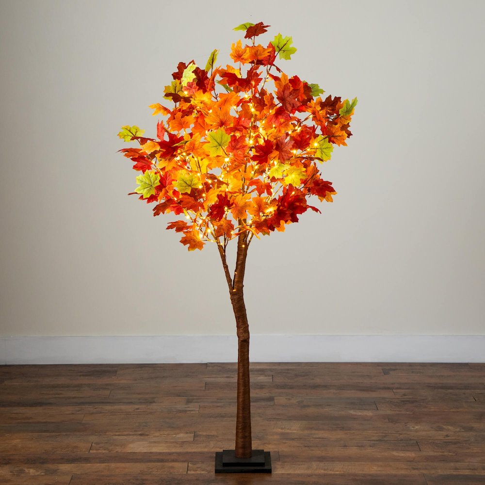 5ft. Pre-Lit Shades of Autumn Maple Artificial Fall Tree with 270 LED Lights