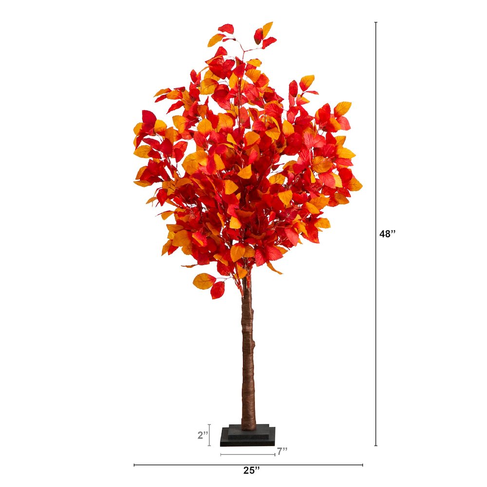 4ft. Pre-Lit Autumn Artificial Fall Tree with 160 Warm White LED Lights