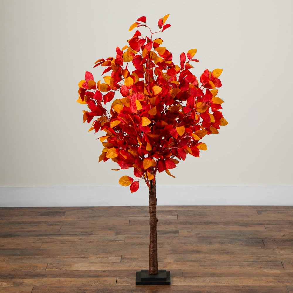 4ft. Pre-Lit Autumn Artificial Fall Tree with 160 Warm White LED Lights