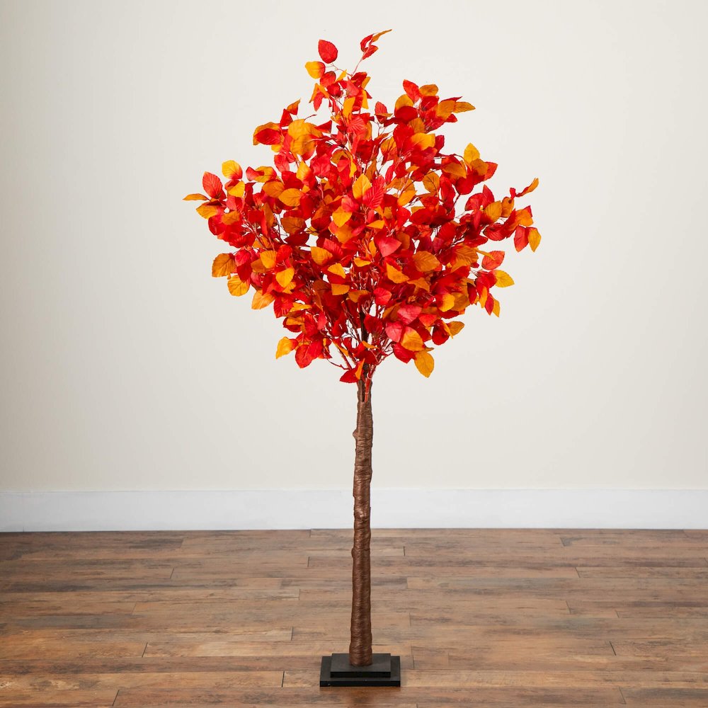 5ft. Pre-Lit Autumn Artificial Fall Tree with 200 Warm White LED Lights