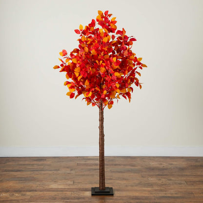 6ft. Pre-Lit Autumn Artificial Fall Tree with 300 Warm White LED Lights