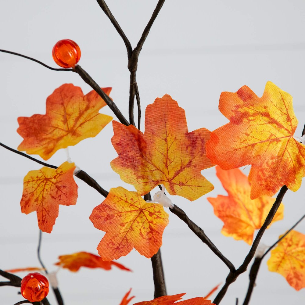 4ft. Pre-Lit Minimalist Autumn Maple Artificial Fall Tree with 56 LED Lights