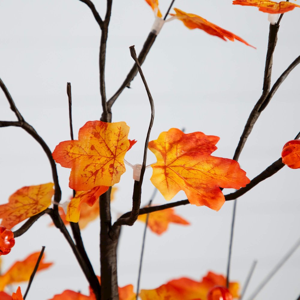 5ft. Pre-Lit Minimalist Autumn Maple Artificial Fall Tree with 96 LED Lights