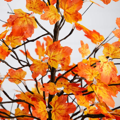 6ft. Pre-Lit Minimalist Autumn Maple Artificial Fall Tree with 120 LED Lights