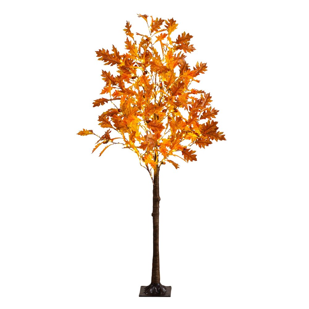 5ft. Pre-Lit Burnt Orange Autumn Maple Artificial Fall Tree with 240 LED Lights