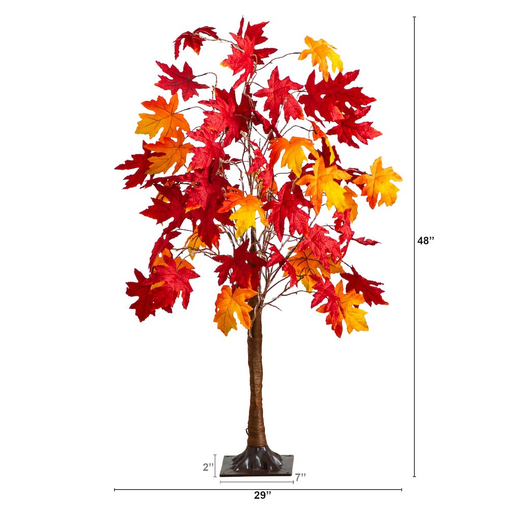 4ft. Pre-Lit Autumn Weeping Maple Artificial Fall Tree with 180 LED Lights