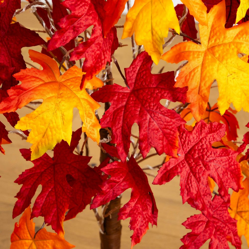 4ft. Pre-Lit Autumn Weeping Maple Artificial Fall Tree with 180 LED Lights