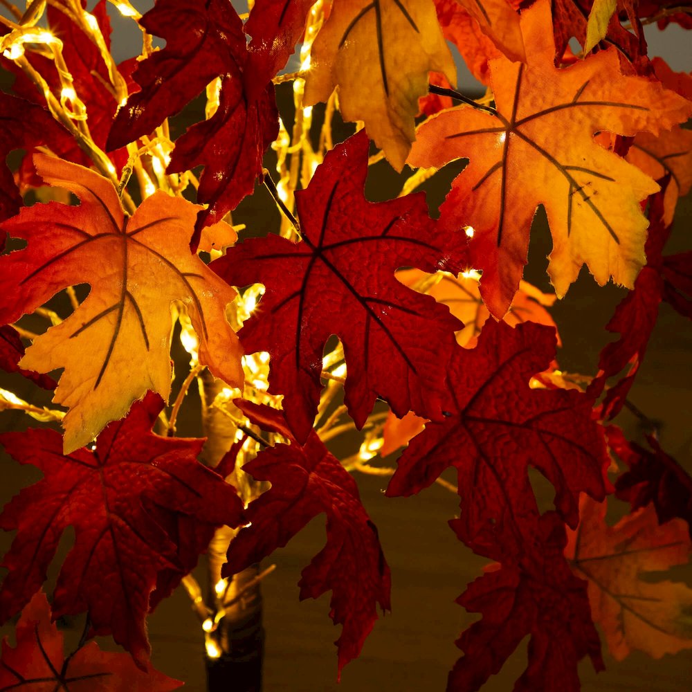 4ft. Pre-Lit Autumn Weeping Maple Artificial Fall Tree with 180 LED Lights