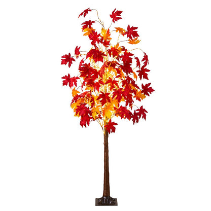 6ft. Pre-Lit Autumn Weeping Maple Artificial Fall Tree with 300 LED Lights