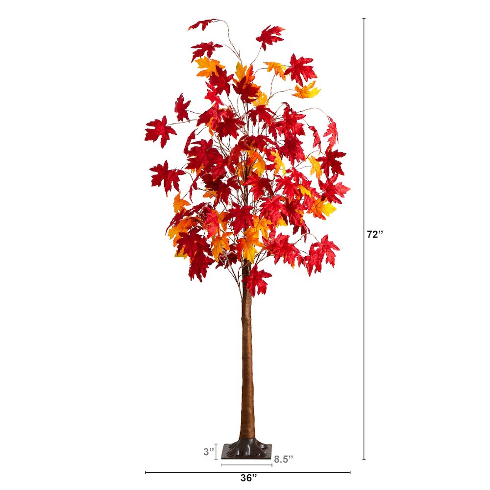 6ft. Pre-Lit Autumn Weeping Maple Artificial Fall Tree with 300 LED Lights