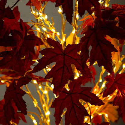 6ft. Pre-Lit Autumn Weeping Maple Artificial Fall Tree with 300 LED Lights
