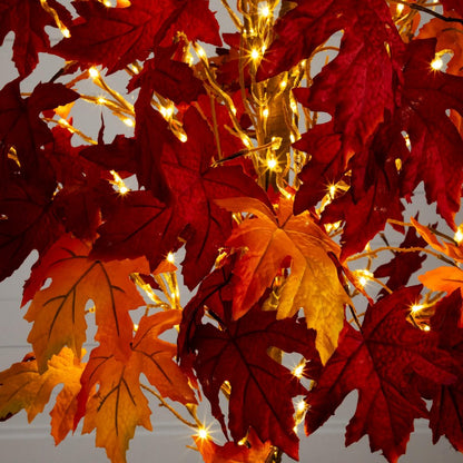 7ft. Pre-Lit Autumn Weeping Maple Artificial Fall Tree with 450 LED Lights