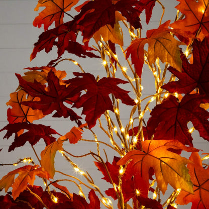 7ft. Pre-Lit Autumn Weeping Maple Artificial Fall Tree with 450 LED Lights