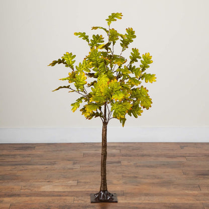 4ft. Pre-Lit Green Autumn Oak Artificial Fall Tree with 150 LED Lights