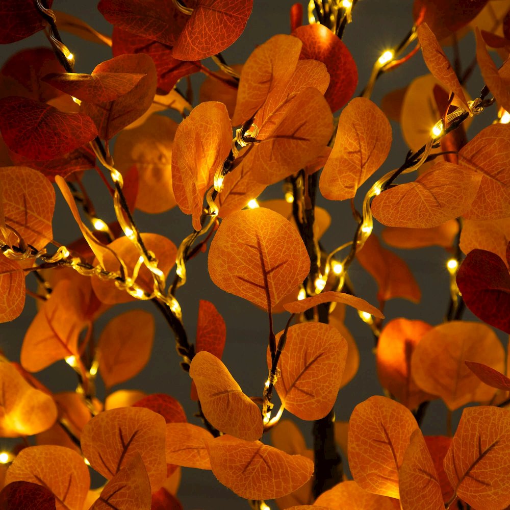 5ft. Pre-Lit Bright Autumn Eucalyptus Artificial Fall Tree with 300 LED Lights