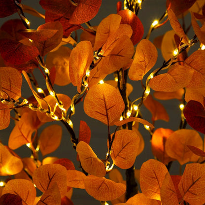5ft. Pre-Lit Bright Autumn Eucalyptus Artificial Fall Tree with 300 LED Lights