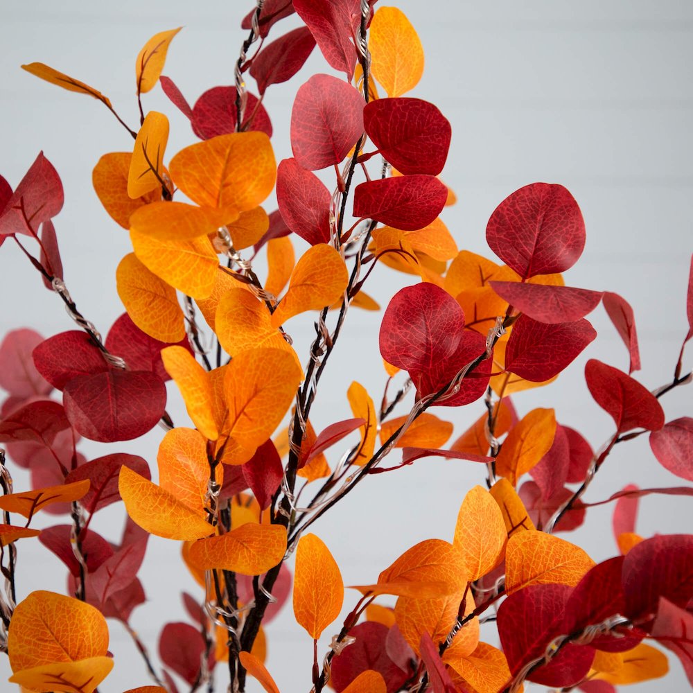 6ft. Pre-Lit Bright Autumn Eucalyptus Artificial Fall Tree with 420 LED Lights