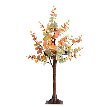3ft. Pre-Lit Autumn Eucalyptus Artificial Fall Tree with Pinecones, Berries