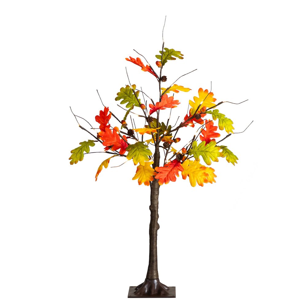 3ft. Pre-Lit Autumn Maple Artificial Fall Tree with Pinecones, Acorns