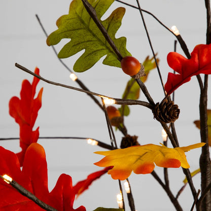 3ft. Pre-Lit Autumn Maple Artificial Fall Tree with Pinecones, Acorns