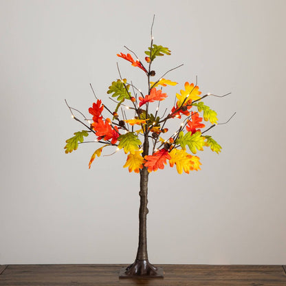 3ft. Pre-Lit Autumn Maple Artificial Fall Tree with Pinecones, Acorns