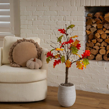 3ft. Pre-Lit Autumn Maple Artificial Fall Tree with Pinecones, Acorns
