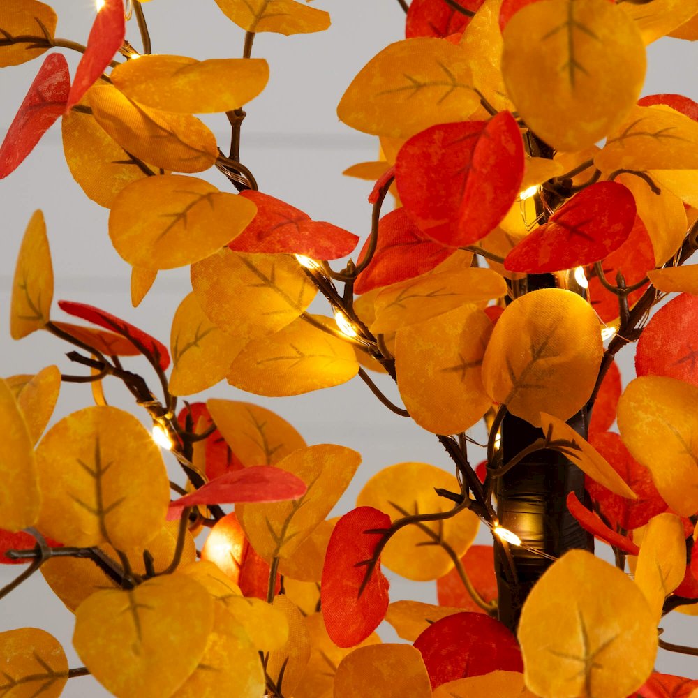21in. Pre-Lit Bright Autumn Eucalyptus Artificial Fall Tree with 50 LED Lights