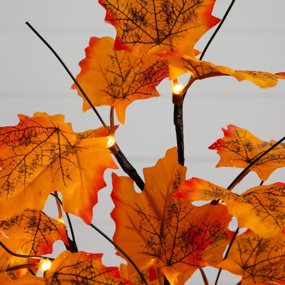 2ft. Pre-Lit Autumn Maple Artificial Fall Tree with 24 LED Lights