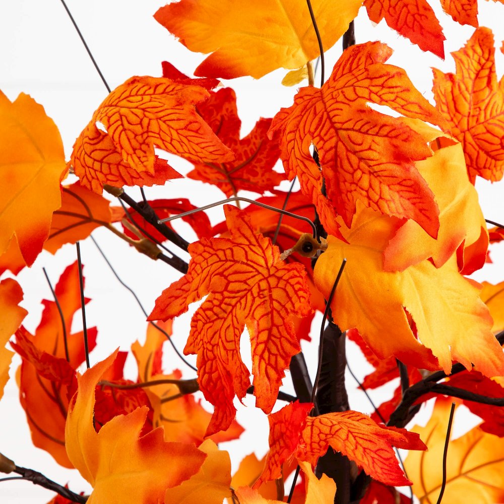 2ft. Pre-Lit Bright Autumn Maple Artificial Fall Tree with 24 LED Lights