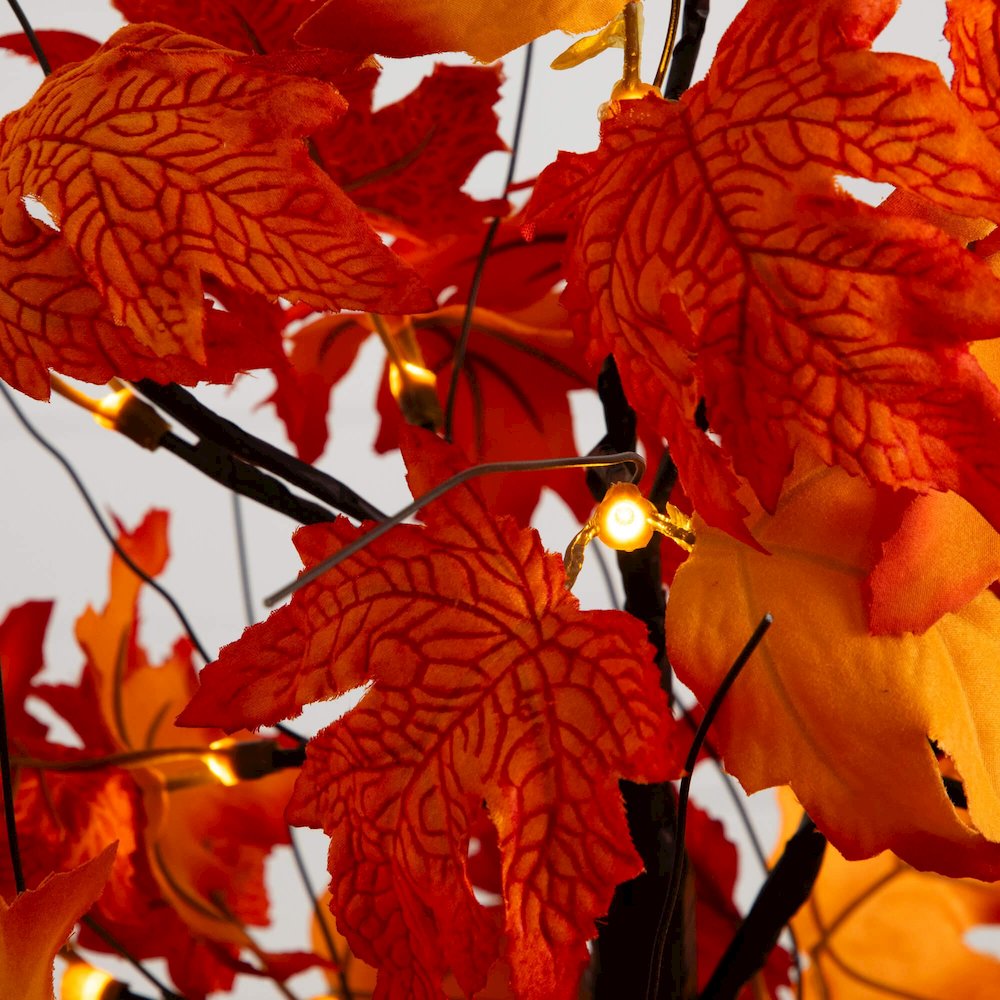 2ft. Pre-Lit Bright Autumn Maple Artificial Fall Tree with 24 LED Lights