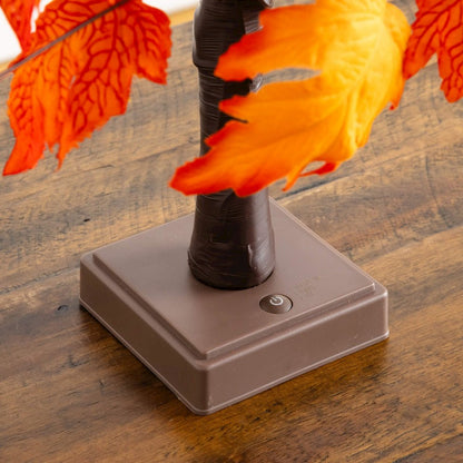 2ft. Pre-Lit Bright Autumn Maple Artificial Fall Tree with 24 LED Lights