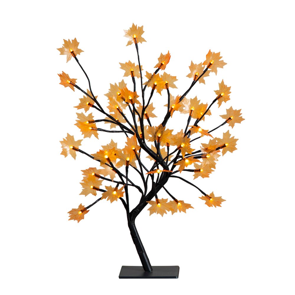 18in. Pre-Lit Autumn Artificial Maple Fall Tree with 48 LED Maple Shaped Lights