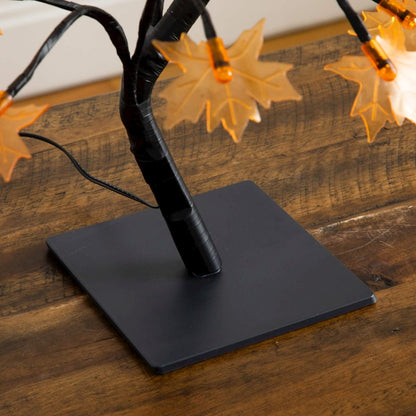 18in. Pre-Lit Autumn Artificial Maple Fall Tree with 48 LED Maple Shaped Lights