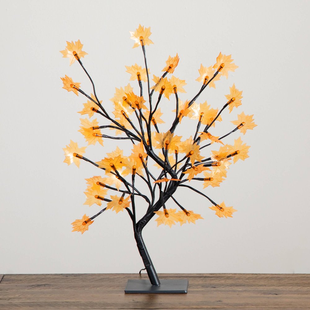 18in. Pre-Lit Autumn Artificial Maple Fall Tree with 48 LED Maple Shaped Lights