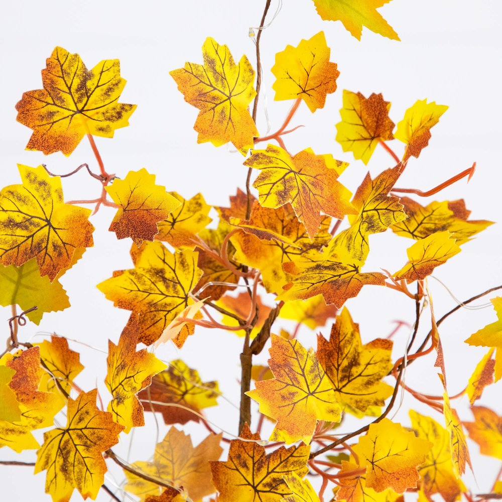 18in. Pre-Lit Autumn Maple Artificial Fall Tree with 30 LED String Lights