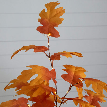 3ft. Pre-Lit Autumn Maple Artificial Fall Tree with 80 Warm White LED Lights