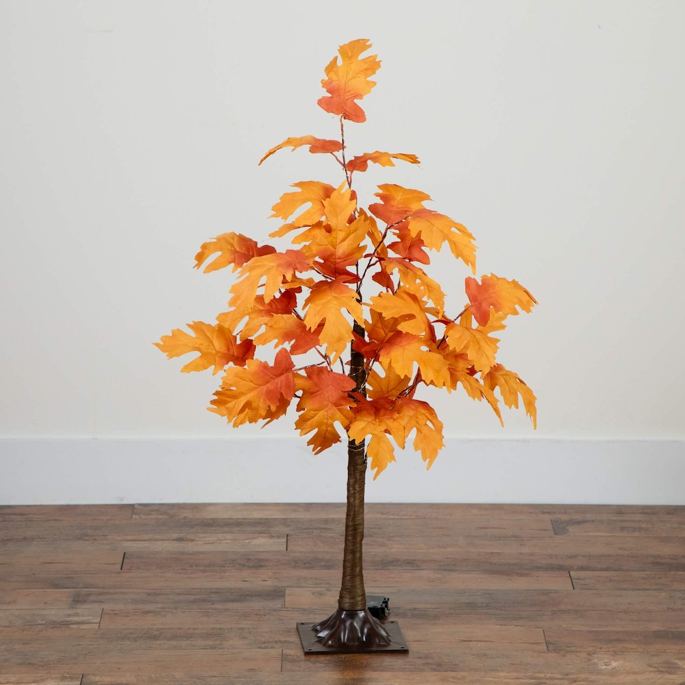3ft. Pre-Lit Autumn Maple Artificial Fall Tree with 80 Warm White LED Lights